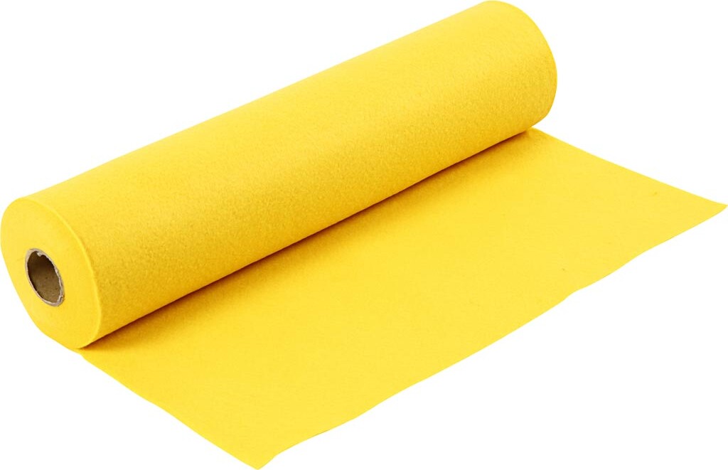 Hobbyfilt - B 45 Cm - Tykkelse 1,5-2 Mm - 180-200 G - Gul - 5 M