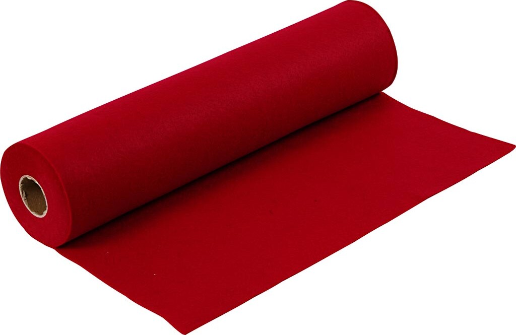 Hobbyfilt - B 45 Cm - Tykkelse 1,5-2 Mm - 180-200 G - Mørk Rød - 5 M