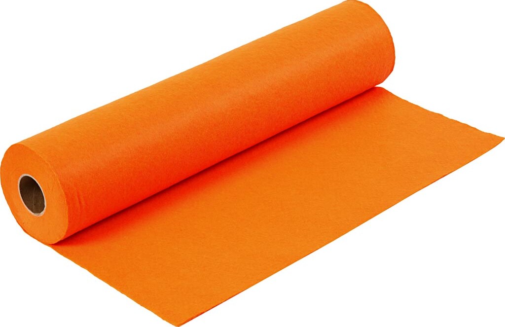 Hobbyfilt - B 45 Cm - Tykkelse 1,5-2 Mm - 180-200 G - Orange - 5 M