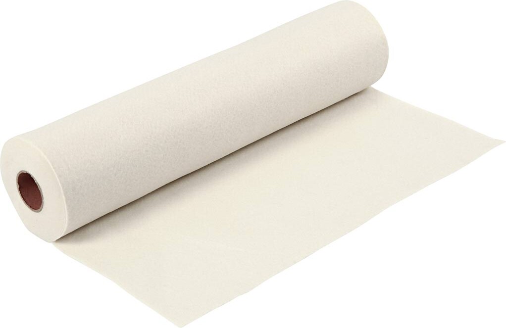 Hobbyfilt - B 45 Cm - Tykkelse 1,5-2 Mm - 180-200 G - Råhvid - 5 M