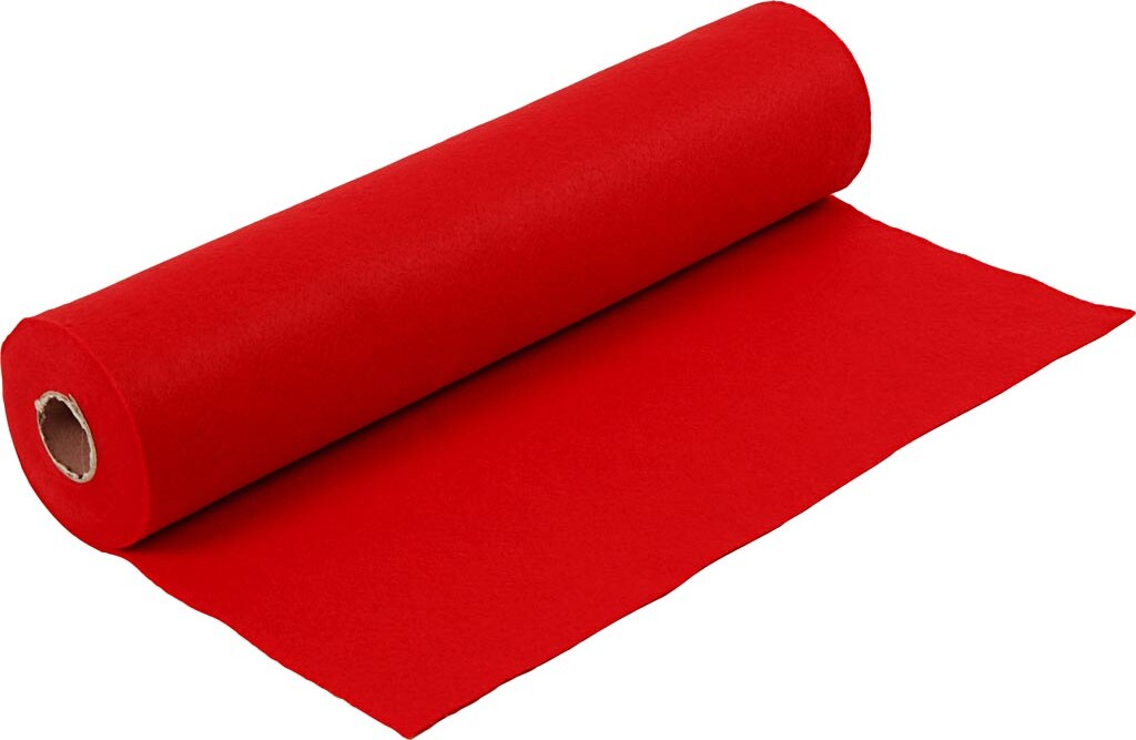Hobbyfilt - B 45 Cm - Tykkelse 1,5-2 Mm - 180-200 G - Rød - 5 M
