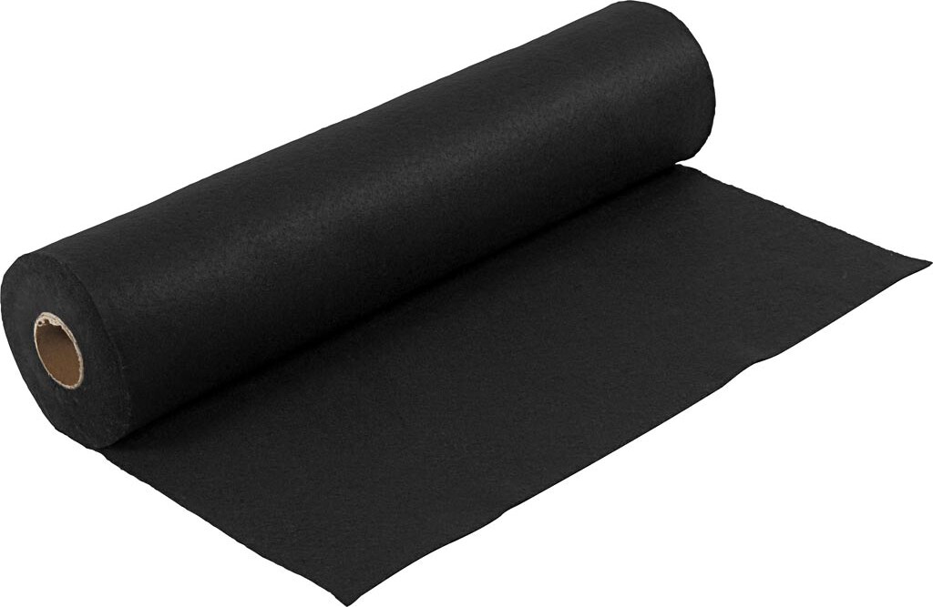 Hobbyfilt - B 45 Cm - Tykkelse 1,5-2 Mm - 180-200 G - Sort - 5 M