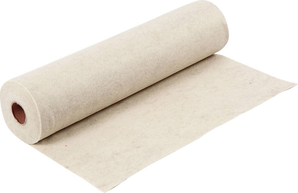 Hobbyfilt - B 45 Cm - Tykkelse 1,5-2 Mm - Meleret - 180-200 G - Råhvid - 5 M