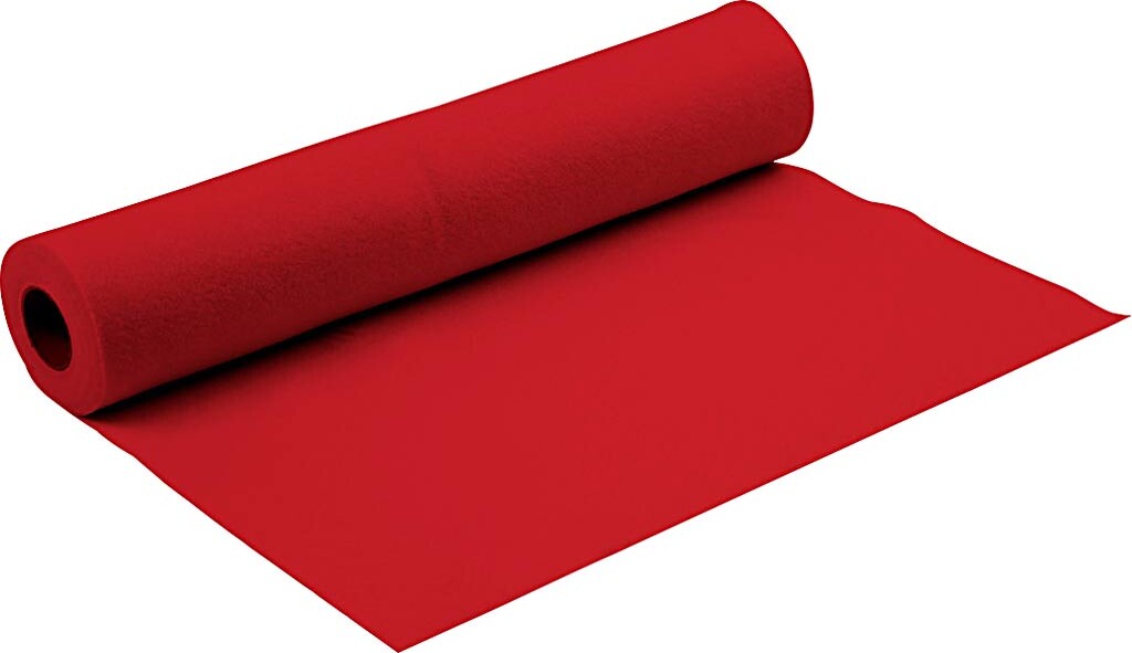 Hobbyfilt - B 90 Cm - Tykkelse 1,5-2 Mm - Rød - 5 M
