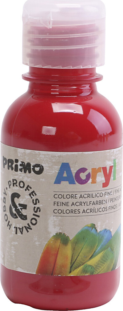 Primo Acryl - Hobbymaling Mat - Mørk Rød - 125 Ml