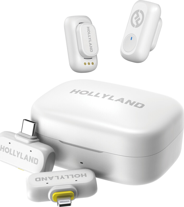Hollyland LARK A1 Combo Ivory White, with USB-C RX + Lightning RX + Charging Case
