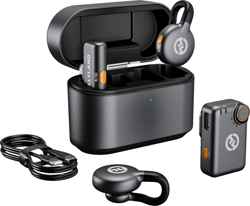 Hollyland - Lark M2s Combo Wireless Lavalier Microphone - Space Gray - Compact