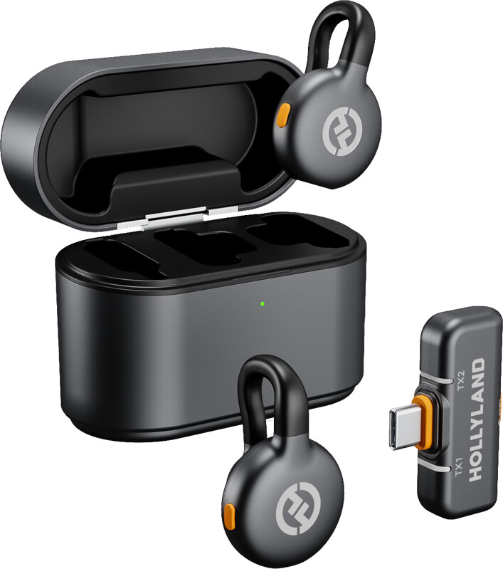 Hollyland LARK M2S Duo Wireless Lavalier Microphone with USB-C Plug (Duo, Space Gray)