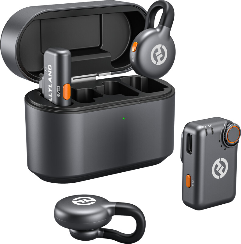 Hollyland LARK M2S Mini Combo Wireless Lavalier Microphone Mini Combo (Space Gray)