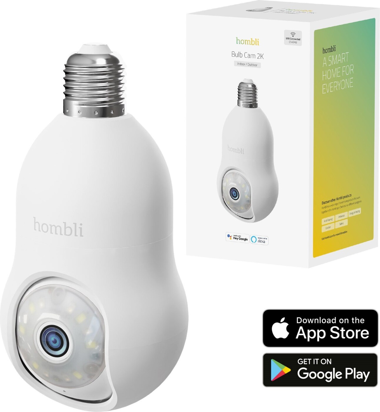 Se Hombli - Smart Bulb Cam, Hvid hos Gucca.dk