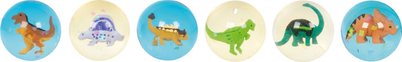 Hoppebold - 3d Dinosaur - ø 4,5 Cm - Assorteret