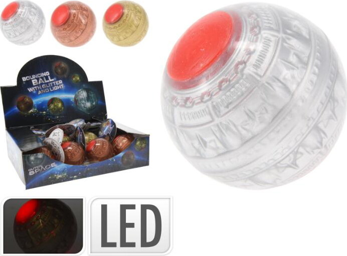 Hoppebold Med Lys - ø 6,5 Cm - Assorteret