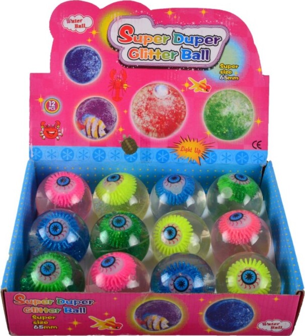 Hoppebold Med øje Og Flash Lys - 6 Cm - Assorterede