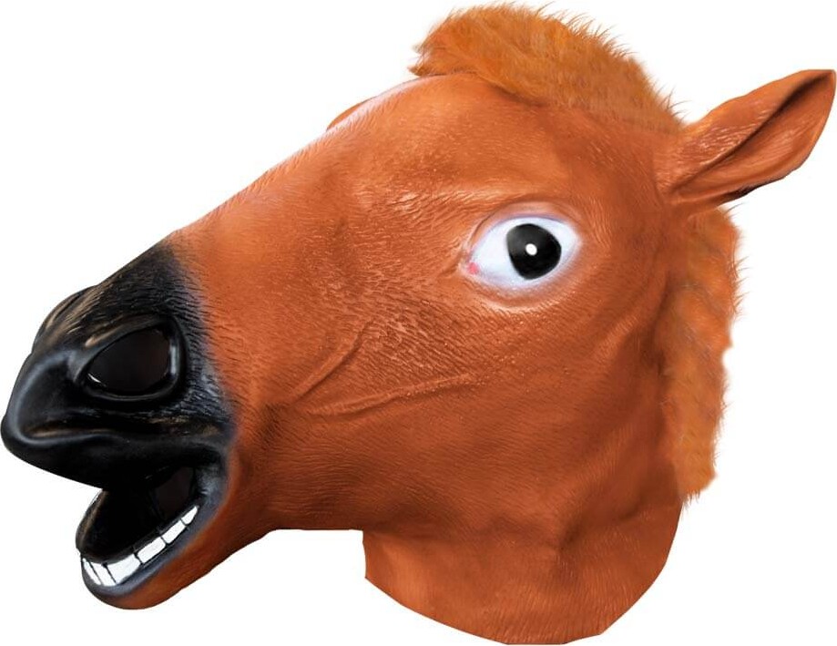 Heste Maske Med Hår - One Size