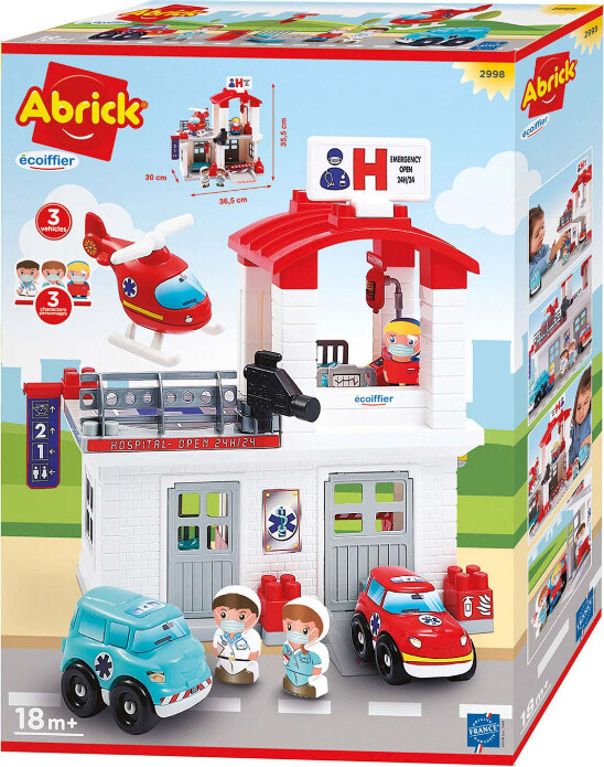 Ecoiffier Abrick - Hospital Legesæt Med Køretøjer Og Figurer - 2998