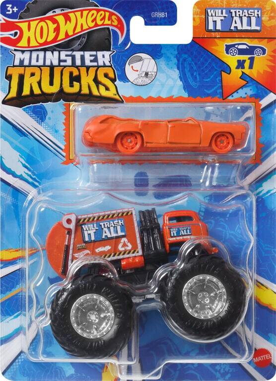 Hot Wheels - Monster Truck Bil - Die-cast - 1:64 - Will Trash It All