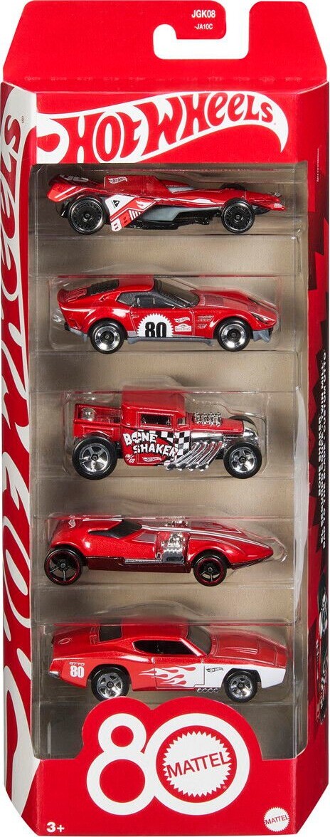 Hot Wheels - Biler 5 Pak - Basics - 80 års Jubilæumsudgave - 1:64