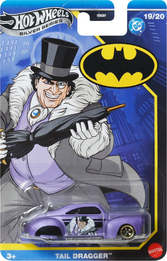 Hot Wheels - Hdg89 19/20 - Batman - Tail Dragger Bil - Silver