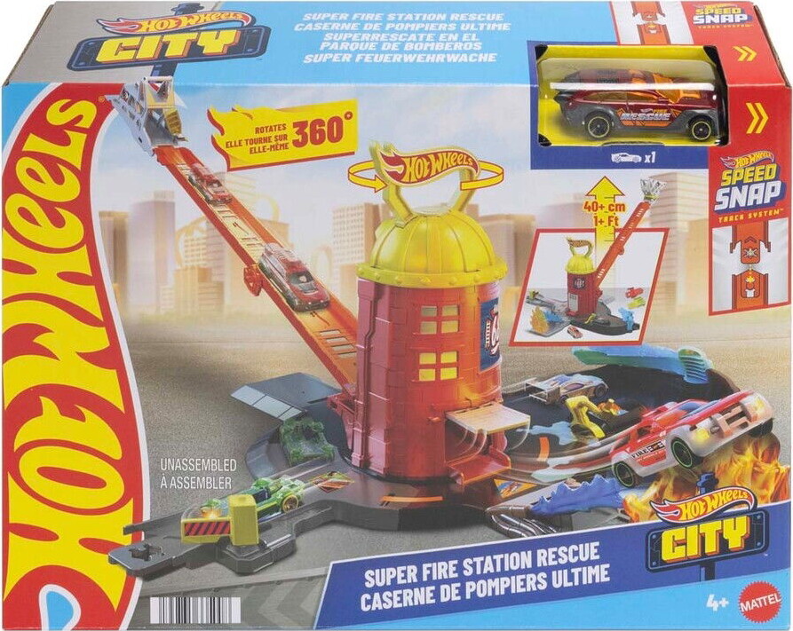 Hot Wheels - City Super Fire Station Rescue - Brandstation - Mattel billede