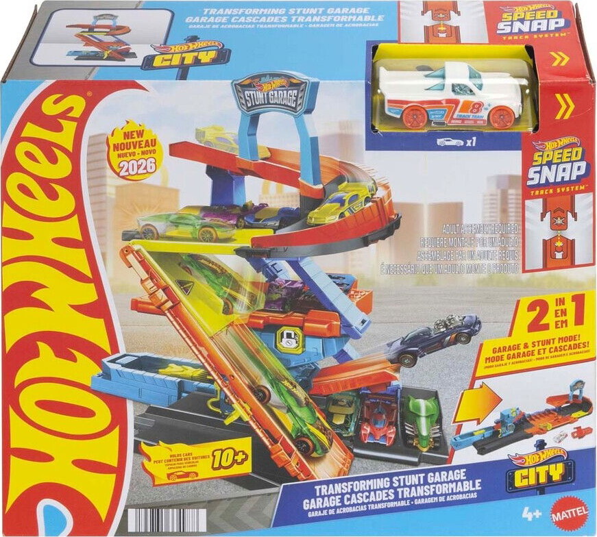 Hot Wheels - City Transforming Stunt Garage Legesæt - Mattel