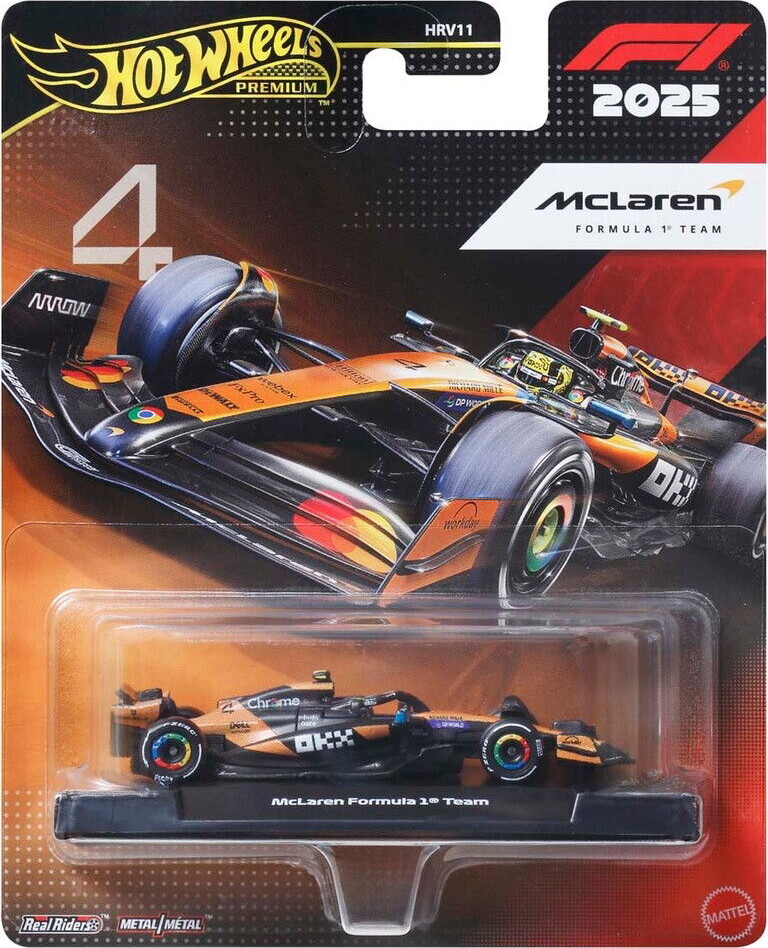 Hot Wheels - Mclaren F1 2025 Premium 4 - 1:64 - Mattel Hrv11