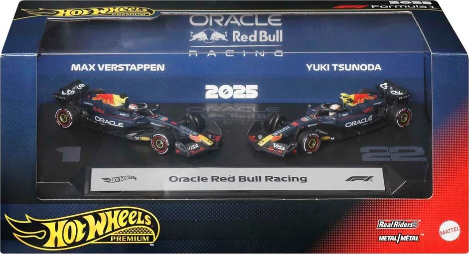 Hot Wheels Premium Formula 1 Oracle Red Bull Racing Racerbilsæt - 2 stk