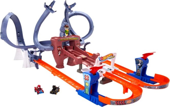 Hot Wheels - Racerverse Spider-man Web Slinging Speedway Track Track Set (hpl34)