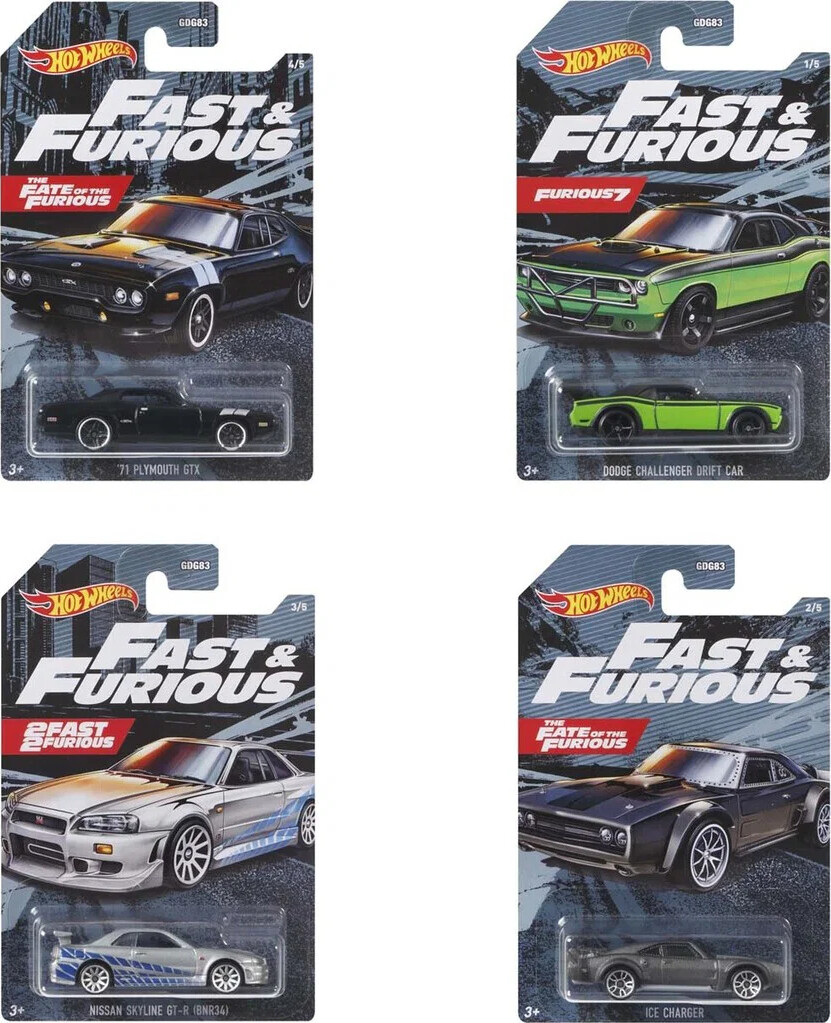 Hot Wheels - Fast & Furious Bil - Assorteret - 1:64 - Mattel Hnr88
