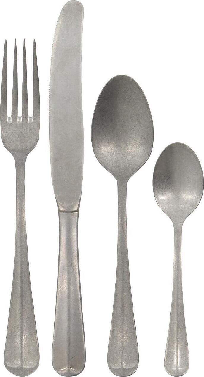 House Doctor - Bestiksæt - Hdmora - Sølv Finish - Stål - 16 Dele