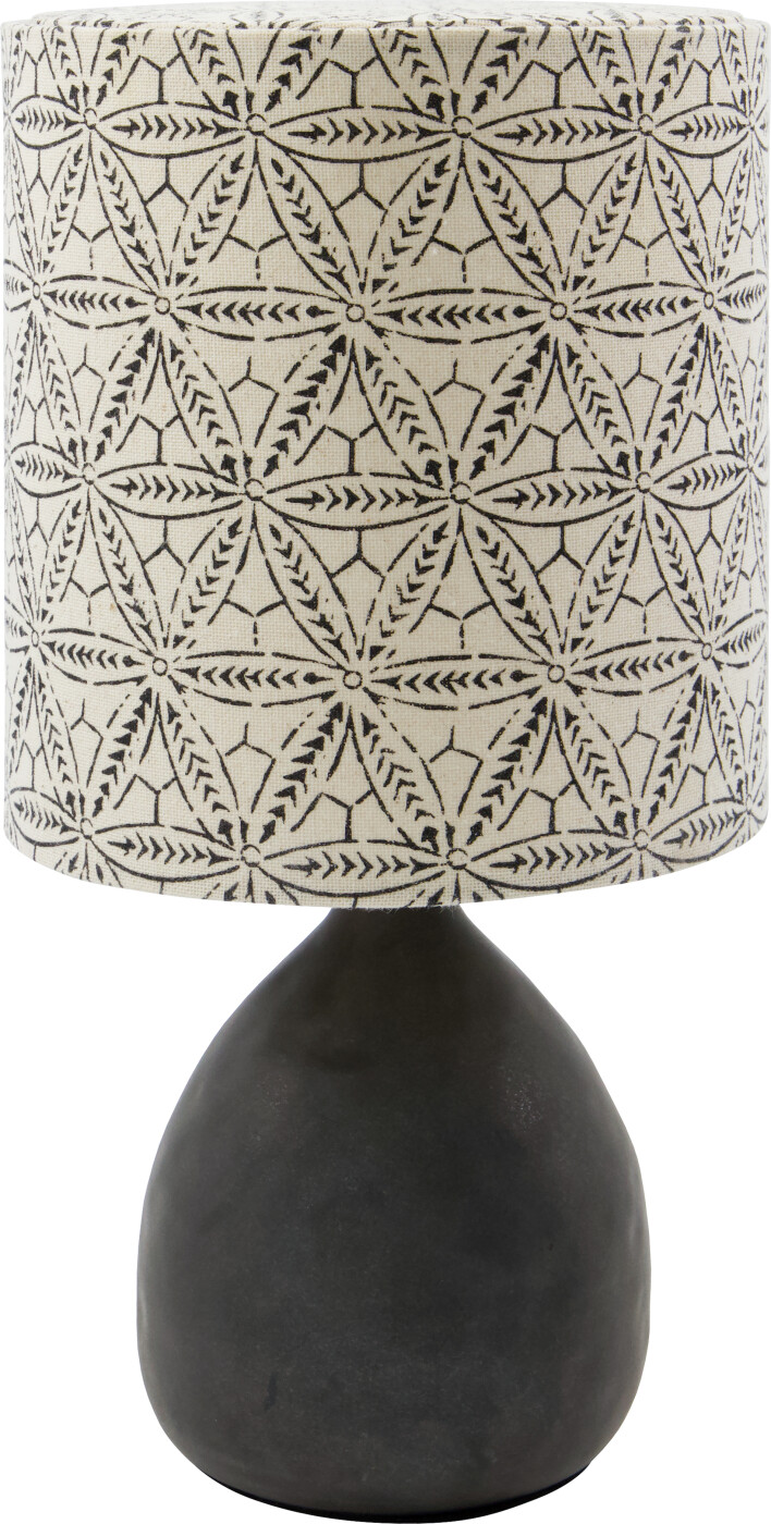 House Doctor - Bordlampe Med Skærm - Hdflores - Keramik - Sort