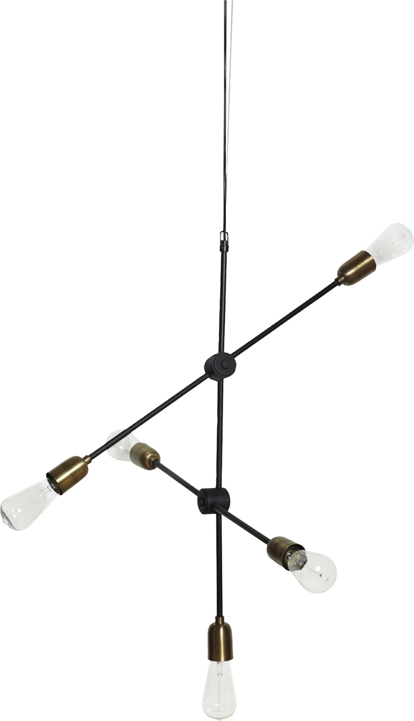 Billede af House Doctor - Pendel Lampe - Molecular - Sort Og Messing - H 78 Cm