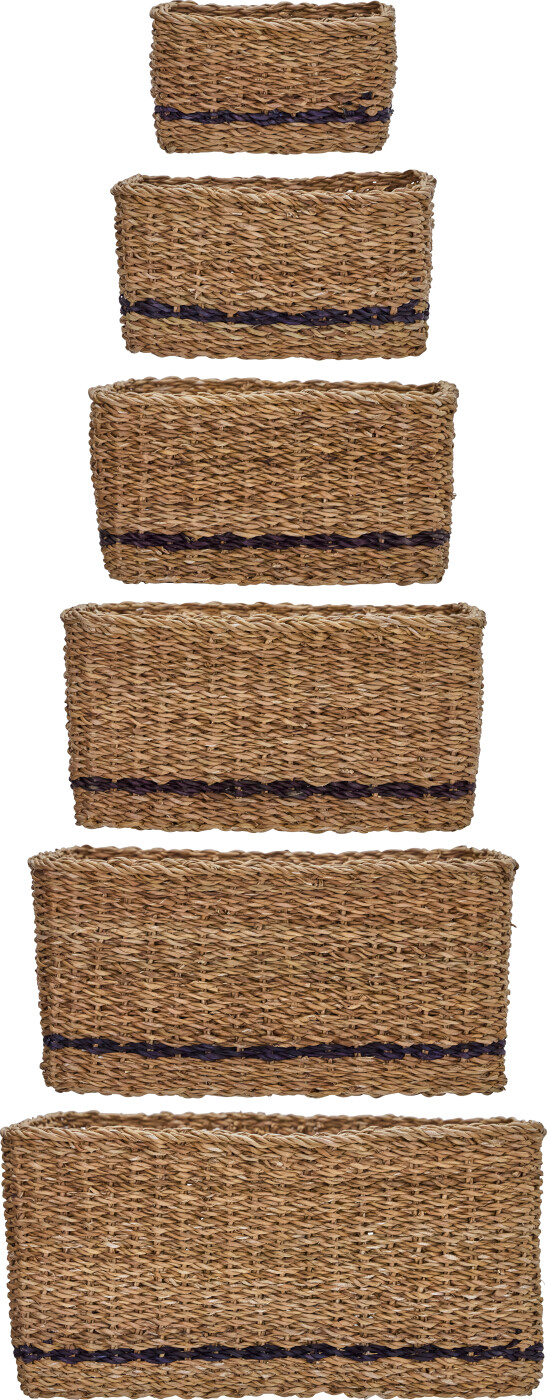 House Doctor - Kurve Til Opbevaring - Squares - Natur - 6 Stk