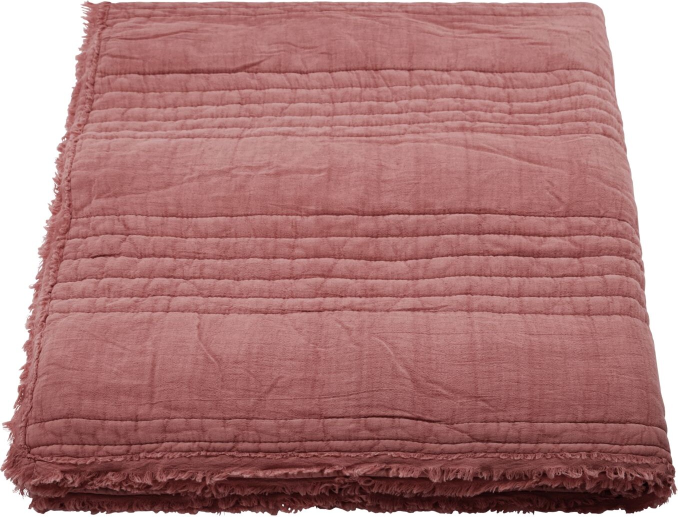 House Doctor - Quilt Tæppe - Ruffle - Dusty Berry - 130x180 Cm
