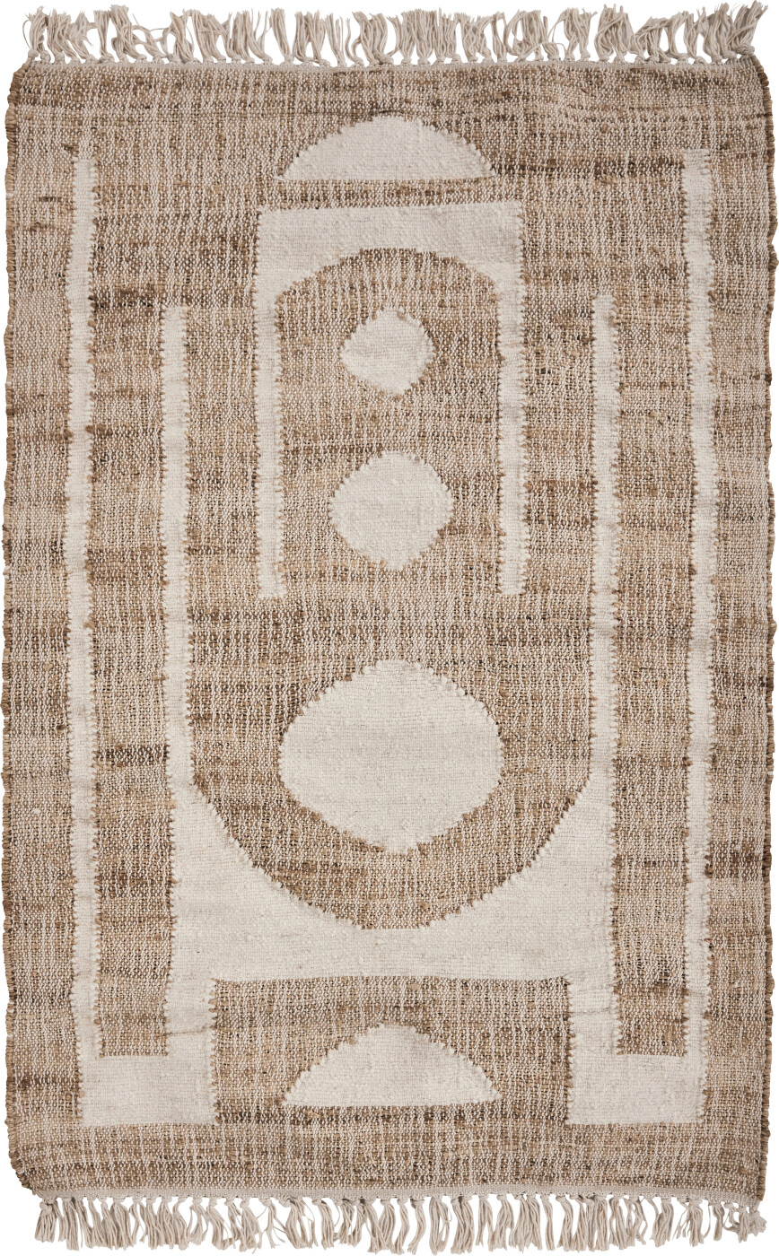 House Doctor - Gulvtæppe - Rostro - Natur Og Råhvid - 150x90 Cm