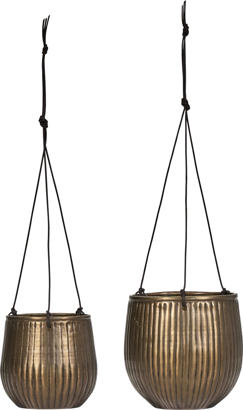 House Doctor - Hænge Urtepotter - Plan - Gylden - 2 Stk