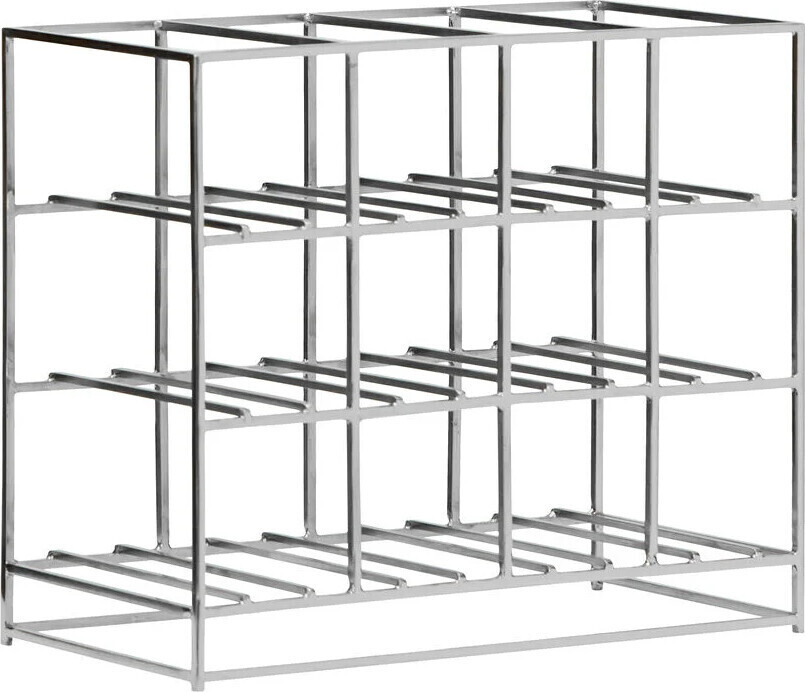 House Doctor - Vinreol HD12 12 Flasker Jern Sølvfinish Geometrisk 35cm