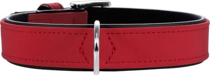 Hunter - Softie Hundehalsbånd I Læder - 36-44 Cm - Rød