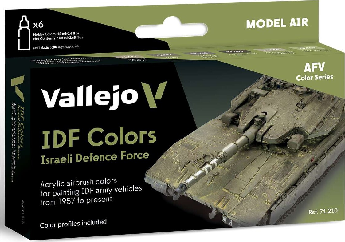 Vallejo - Model Air Maling Sæt - Idf Colors 6x17 Ml