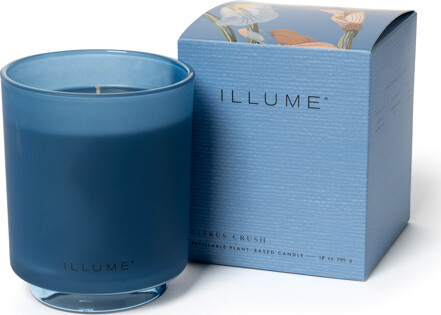 Bloomingville - Citrus Crush Box Glass Candle, Blå,, 285 G. - 50 Hours - D9xH10,7 cm