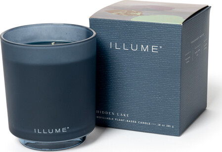Bloomingville - Hidden Lake Box Glass Candle, Blå,, 285 G. - 50 Hours - D9xH10,7 cm