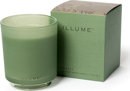 Bloomingville - Hinoki Sage Box Glass Candle, Grøn,, 285 G. - 50 Hours - D9xH10,7 cm
