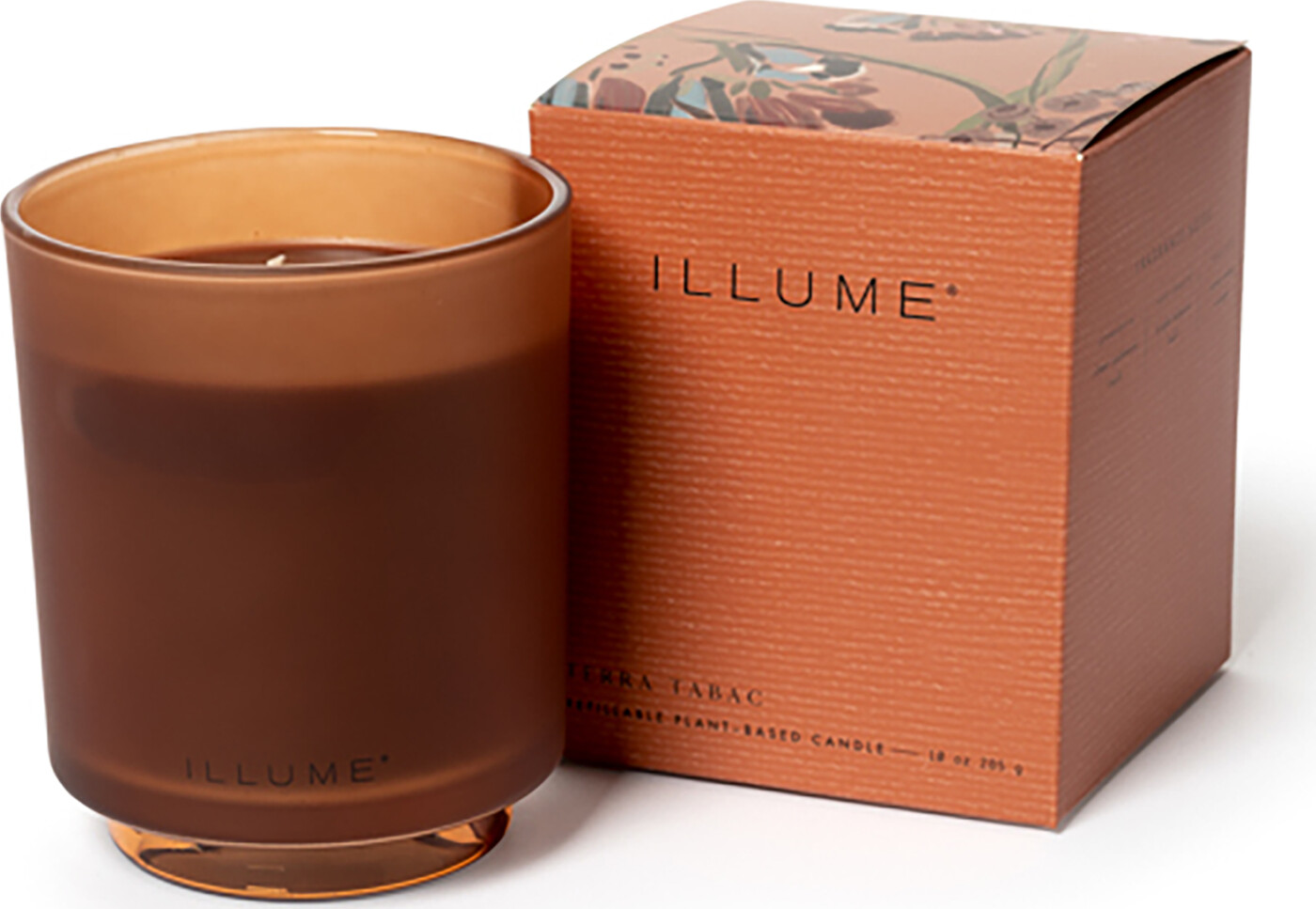 Bloomingville - Terra Tabac Box Glass Candle, Brun,, 285 G. - 50 Hours - D9xH10,7 cm