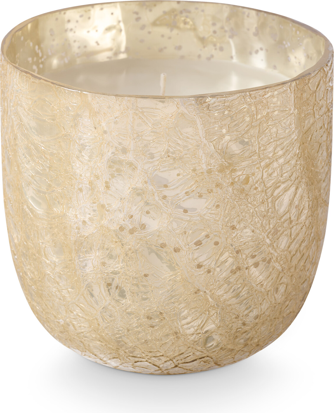 Bloomingville - Winter White Crackle Glas Duftlys, Hvid,, 610 G. - 80 Hours - D12xH11,5 cm