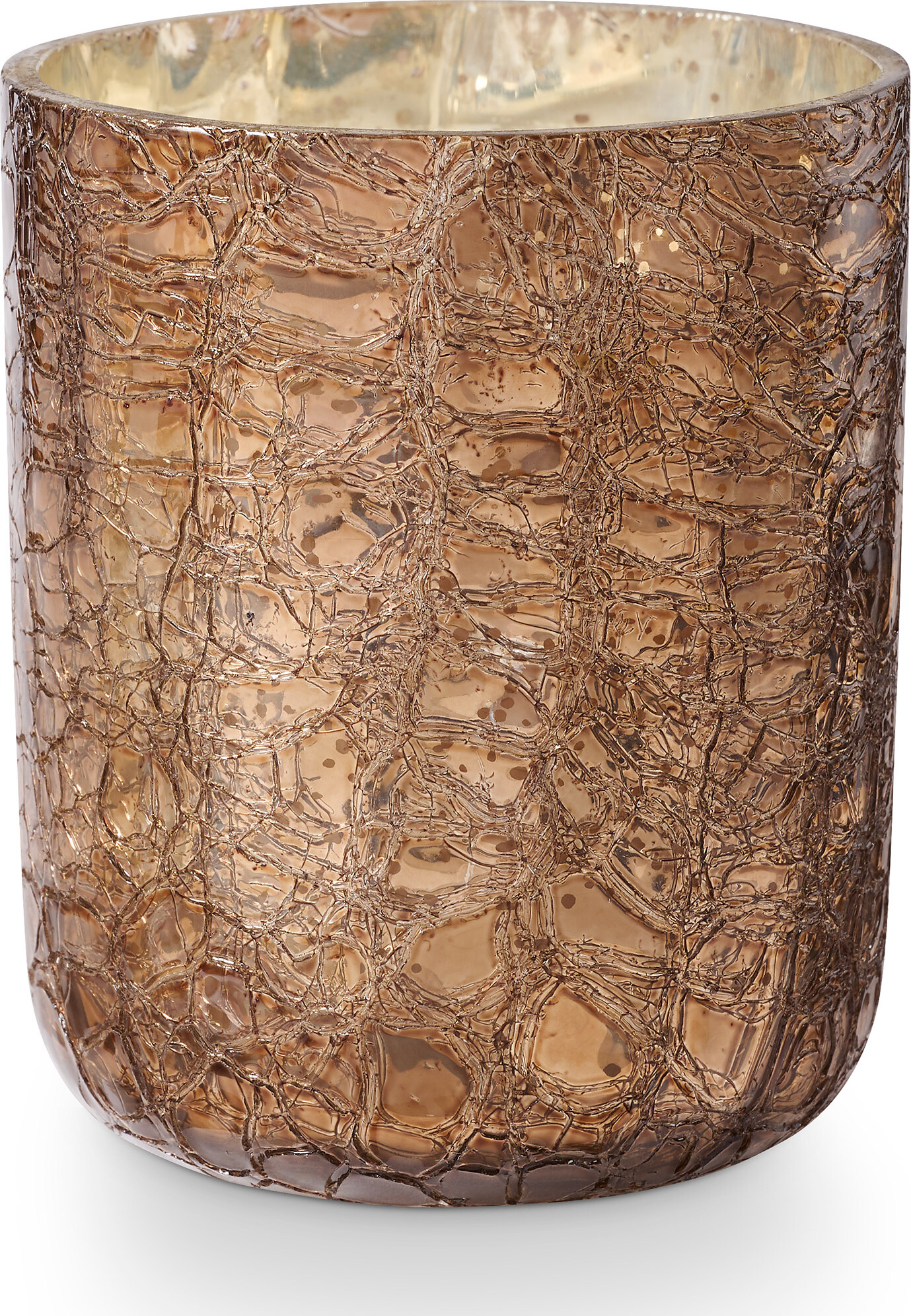 Bloomingville - Woodfire Crackle Glas Duftlys, Brun,, 235 G. - 40 Hours - D7,5xH9 cm