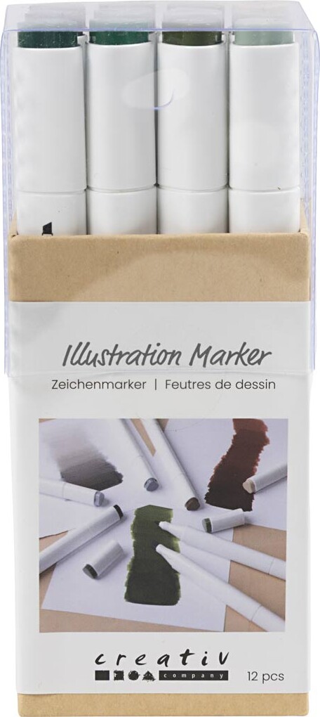Illustration Marker - Tykkelse 1+8 Mm - Naturfarver - 12stk. billede