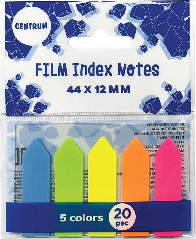 Indeksfaner 45 X 12 Mm - 5 Neonfarver Assorterede - Centrum