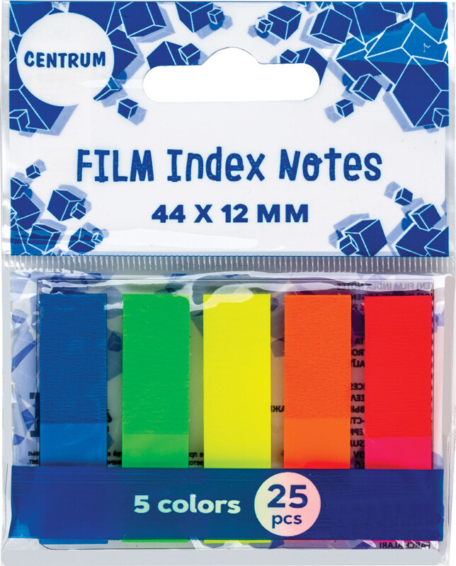 Indeksfaner 45 X 12 Mm - 5 Neonfarver Assorterede - Centrum