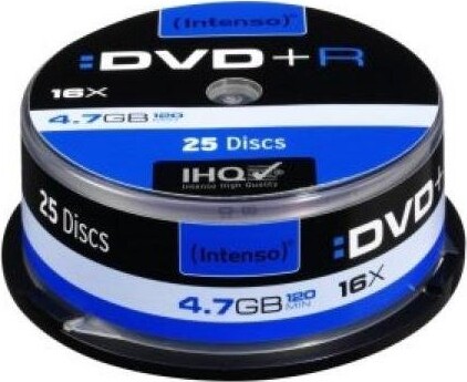 Rå podning ufuldstændig Intenso Brændbar DVD+r 16x - 4,7 Gb - 25 Stk | Se tilbud og køb på Gucca.dk