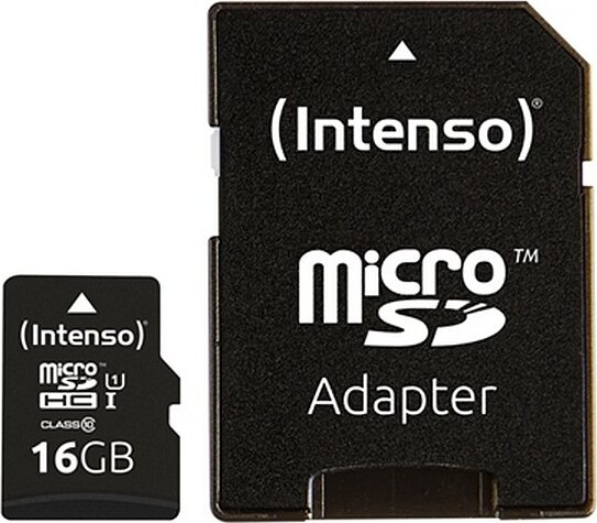 INTENSO Intenso - Micro Sd Kort Med Adapter 16gb Uhs-1 I Class 10 Sort