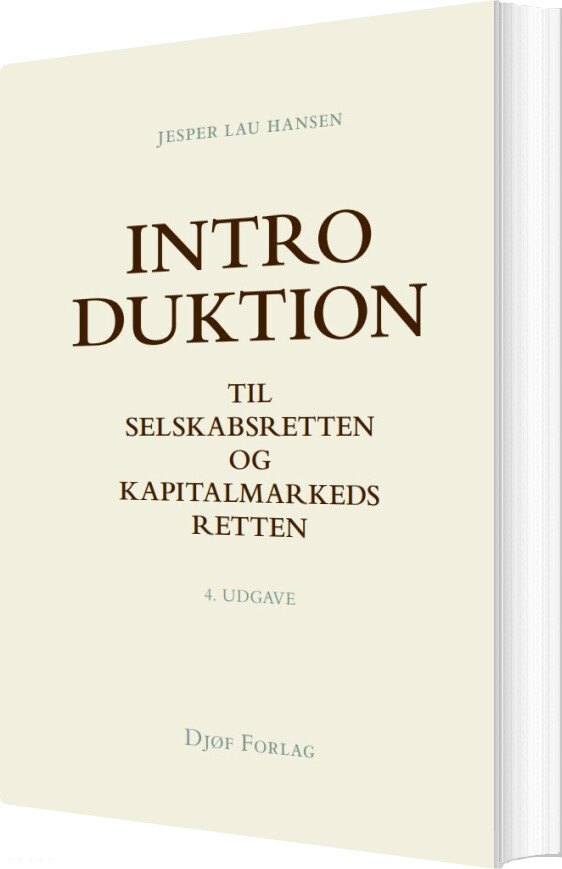 Introduktion Til Selskabsretten Og Kapitalmarkedsretten - Jesper Lau Hansen - Bog
